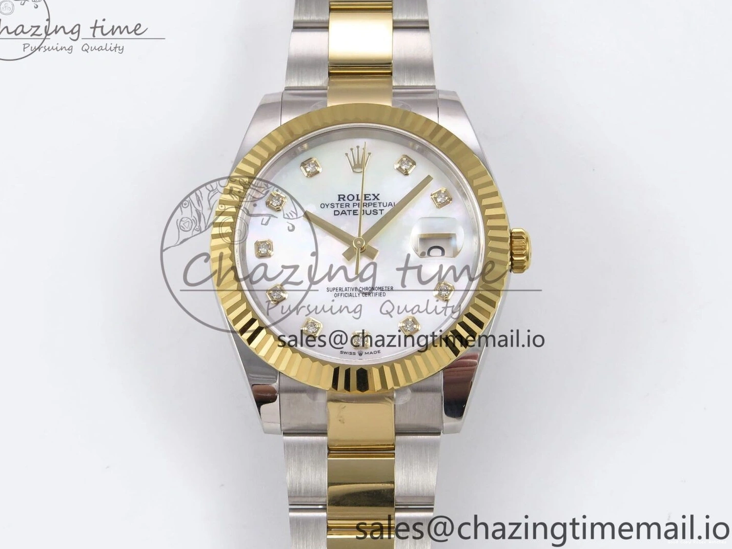 Best AAA Replica Sites MOP EWEF Best 126333 Unique Bracelet Oyster SS Dial Edition 970 DateJust on 41 YG White A 1228